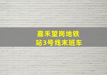 嘉禾望岗地铁站3号线末班车