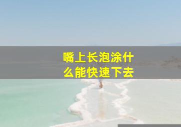 嘴上长泡涂什么能快速下去