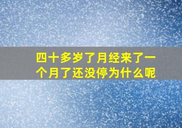 四十多岁了月经来了一个月了还没停为什么呢