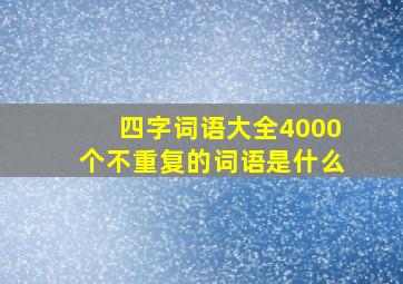 四字词语大全4000个不重复的词语是什么