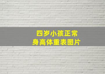 四岁小孩正常身高体重表图片