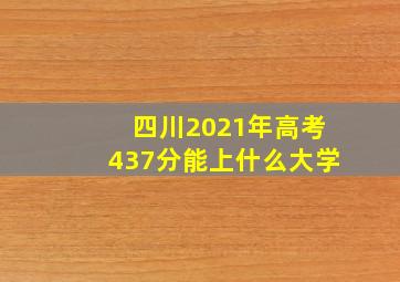 四川2021年高考437分能上什么大学