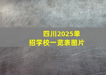 四川2025单招学校一览表图片