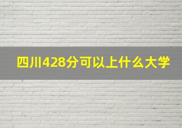 四川428分可以上什么大学