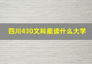 四川430文科能读什么大学