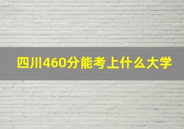 四川460分能考上什么大学