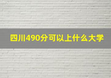 四川490分可以上什么大学