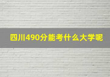 四川490分能考什么大学呢