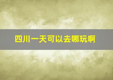 四川一天可以去哪玩啊