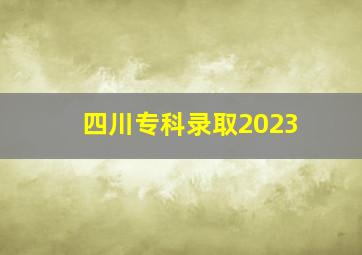 四川专科录取2023