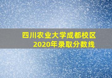 四川农业大学成都校区2020年录取分数线