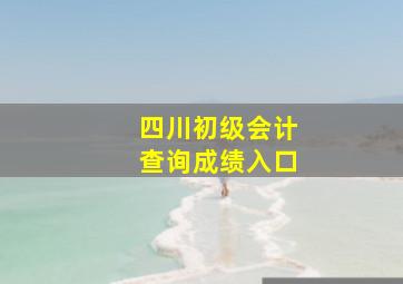 四川初级会计查询成绩入口