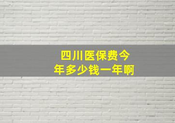 四川医保费今年多少钱一年啊