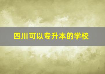 四川可以专升本的学校