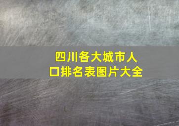 四川各大城市人口排名表图片大全