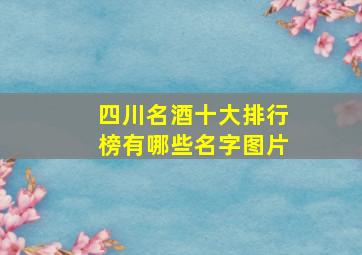 四川名酒十大排行榜有哪些名字图片