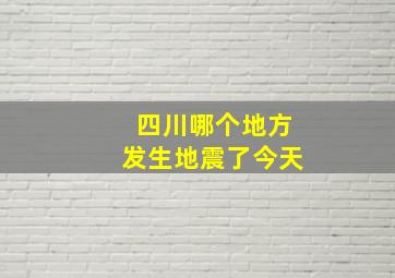 四川哪个地方发生地震了今天