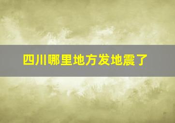 四川哪里地方发地震了