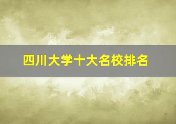 四川大学十大名校排名