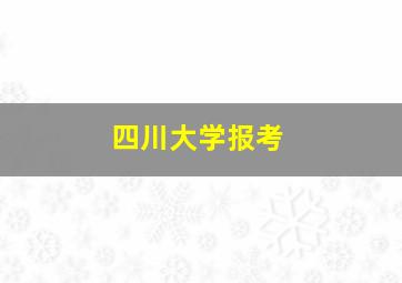 四川大学报考