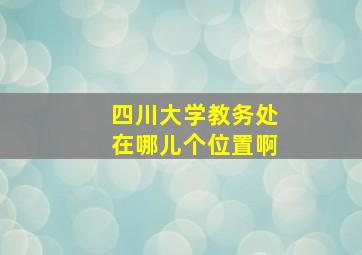 四川大学教务处在哪儿个位置啊