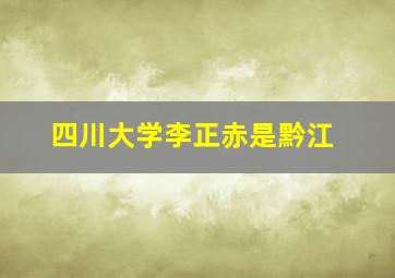 四川大学李正赤是黔江