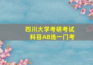 四川大学考研考试科目AB选一门考