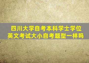 四川大学自考本科学士学位英文考试大小自考题型一样吗