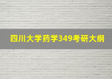 四川大学药学349考研大纲