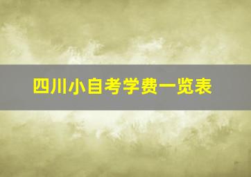 四川小自考学费一览表