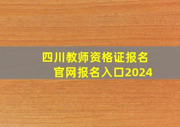 四川教师资格证报名官网报名入口2024