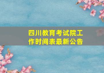 四川教育考试院工作时间表最新公告