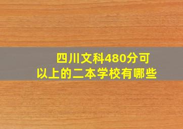 四川文科480分可以上的二本学校有哪些