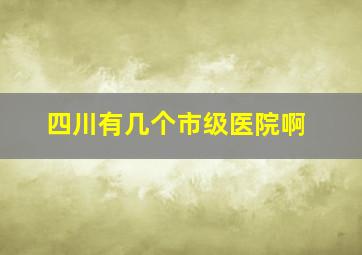 四川有几个市级医院啊