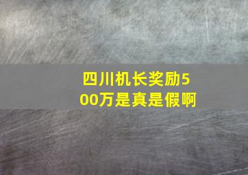 四川机长奖励500万是真是假啊