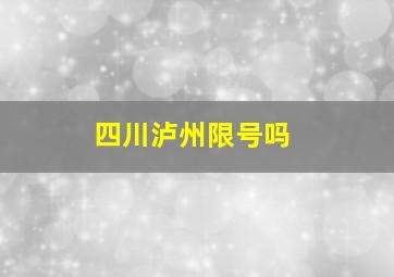 四川泸州限号吗