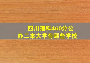 四川理科460分公办二本大学有哪些学校