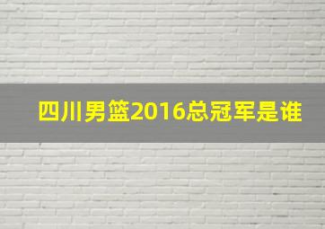 四川男篮2016总冠军是谁