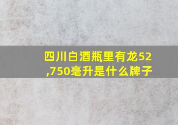 四川白酒瓶里有龙52,750毫升是什么牌子