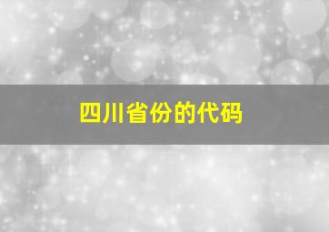 四川省份的代码