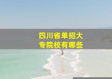 四川省单招大专院校有哪些