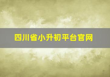 四川省小升初平台官网