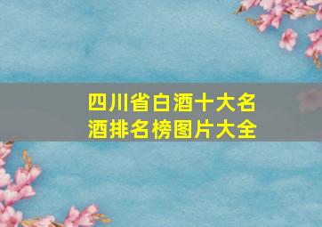 四川省白酒十大名酒排名榜图片大全