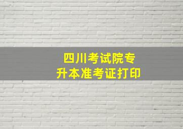 四川考试院专升本准考证打印