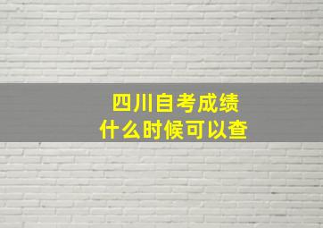 四川自考成绩什么时候可以查