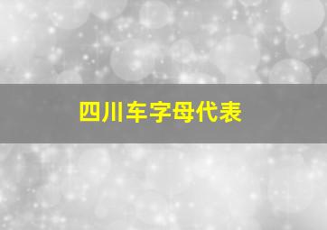 四川车字母代表