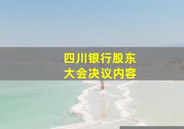 四川银行股东大会决议内容