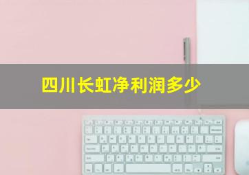 四川长虹净利润多少