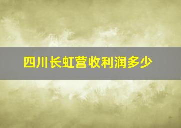 四川长虹营收利润多少