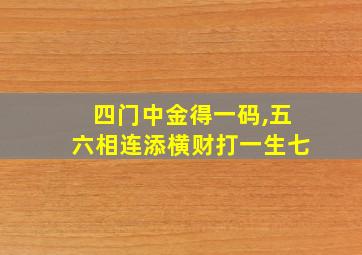 四门中金得一码,五六相连添横财打一生七